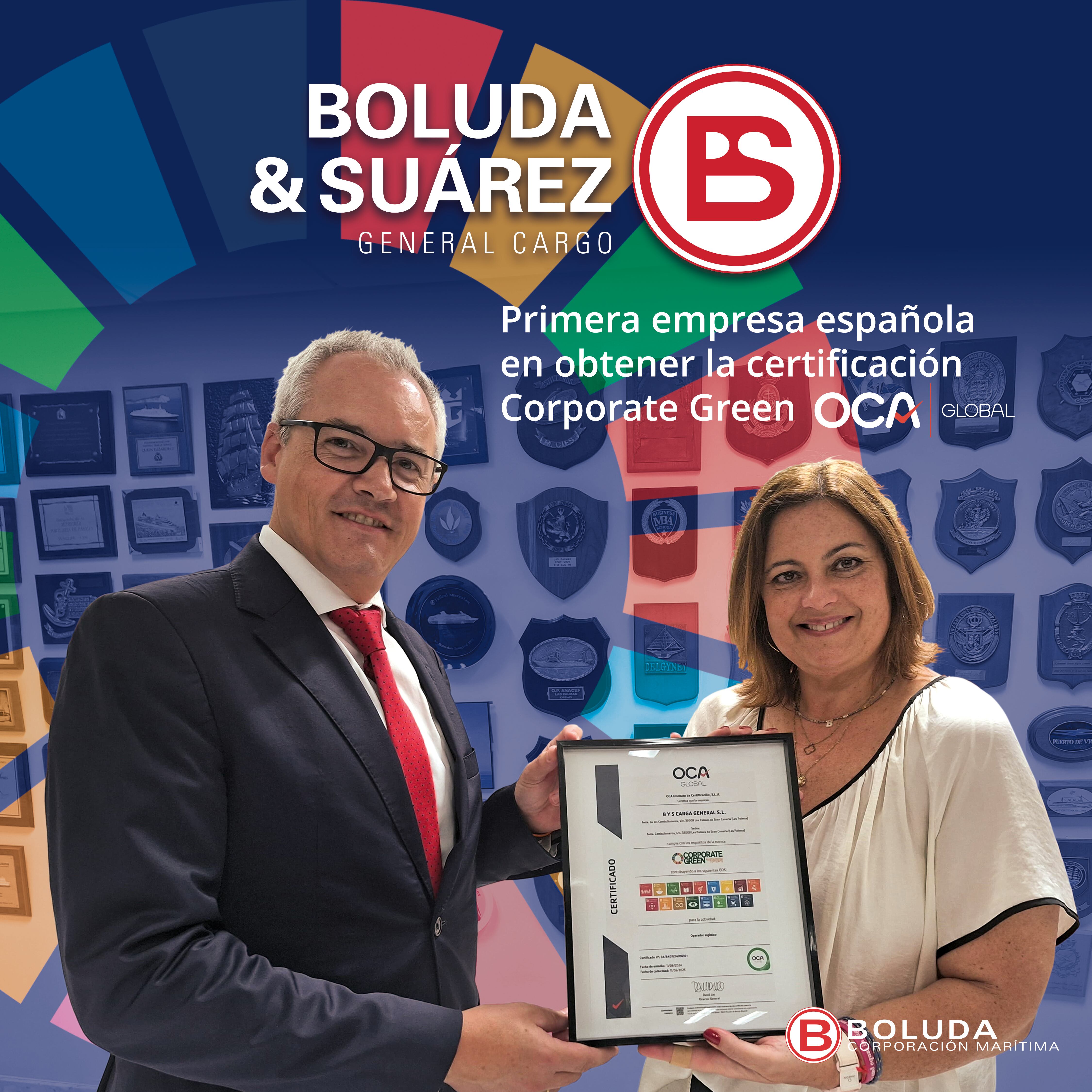 Boluda & Suárez, primera empresa española en obtener la certificación Corporate Green por la entidad OCA Global