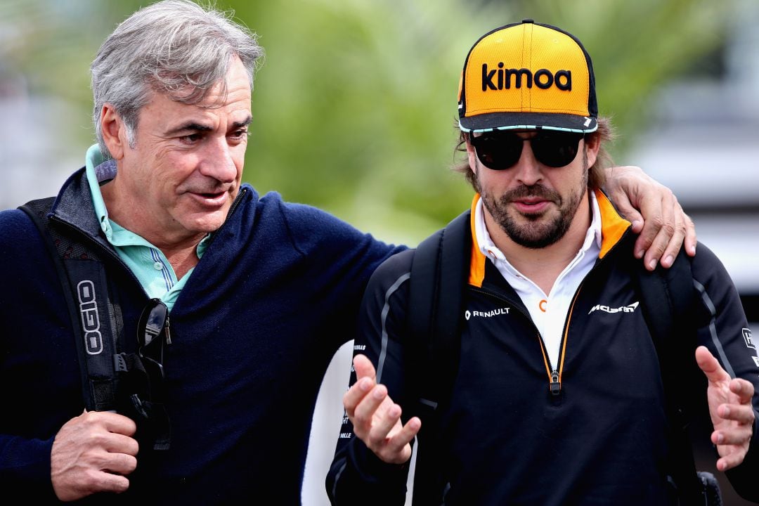 Fernando Alonso y Carlos Sainz, en el GP de Canadá. 