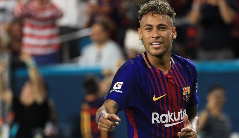 Neymar, durante el Clásico del Hard Rock Stadium de Miami