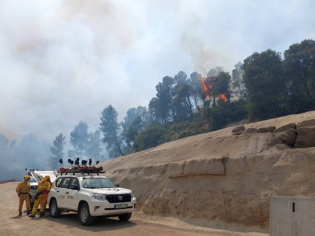 Operativo en el incendio forestal de Valderrobres (Teruel)