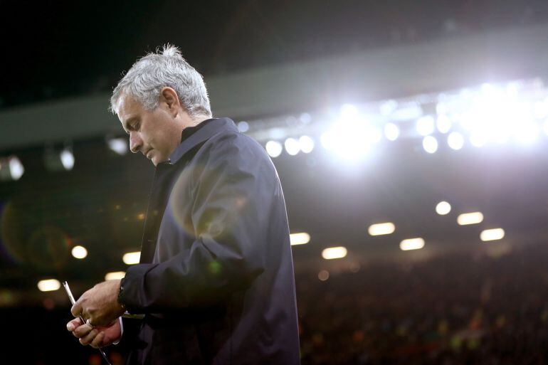 Jose Mourinho durante el partido contra el Manchester City.