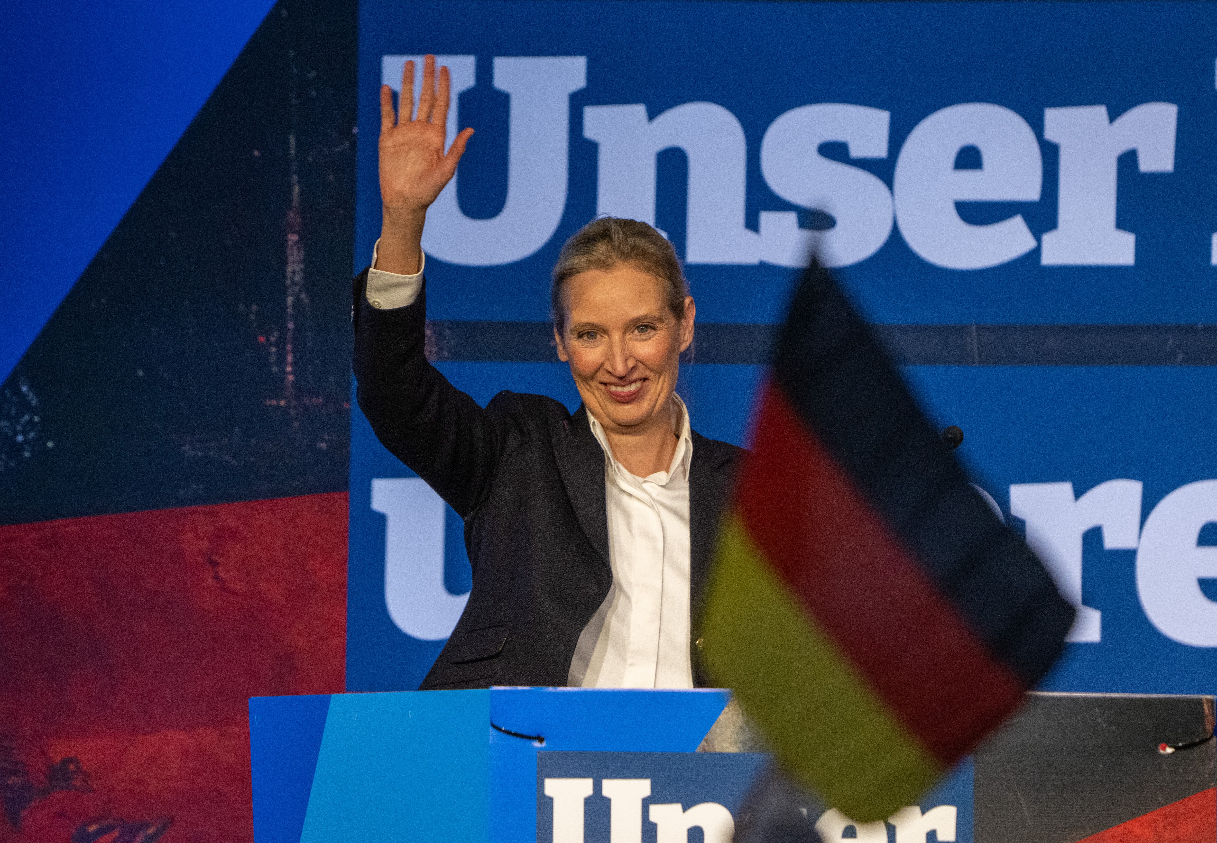 La dirigente del partido ultraderechista Alternativa para Alemania, Alice Weidel, en un acto este mes de enero