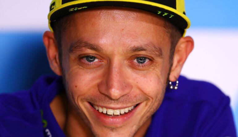 Valentino Rossi, durante la rueda de prensa previa al Gran Premio de Aragón