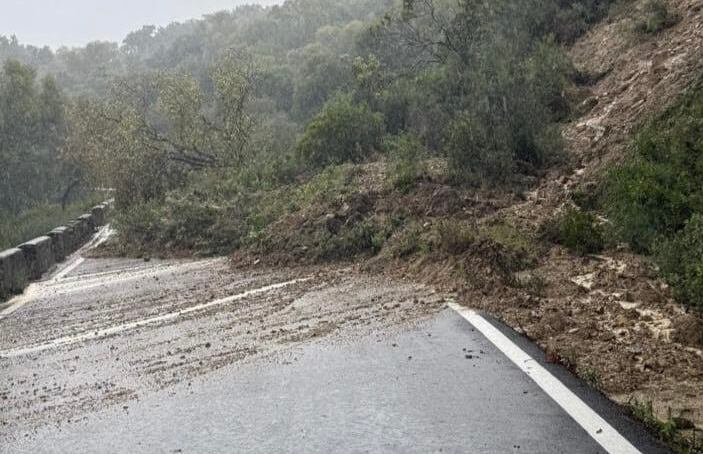 Carretera cortada en la zona