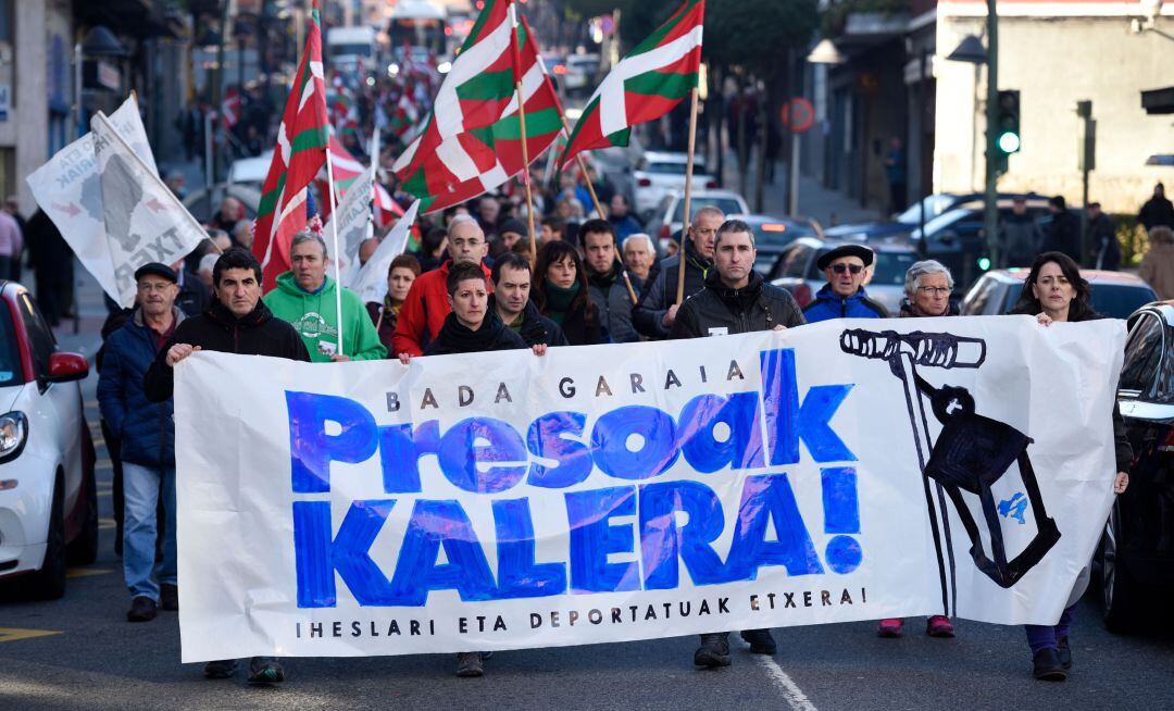 Una manifestación a favor de los presos de ETA.