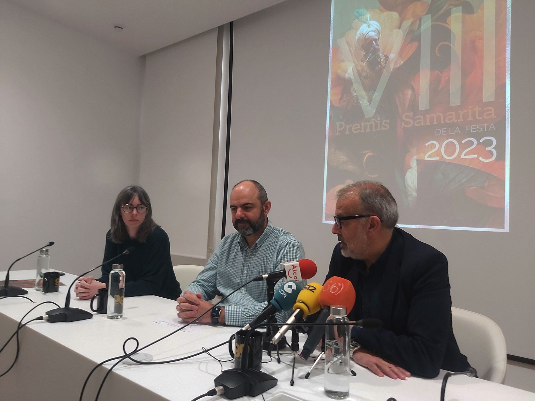 Jordi Martínez, David Ponsoda y Edurne Vaello, en el salón de actos de la Fundación Mutua Levante