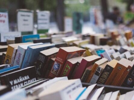 Rastrillo de libros en una de las bibliotecas municipales