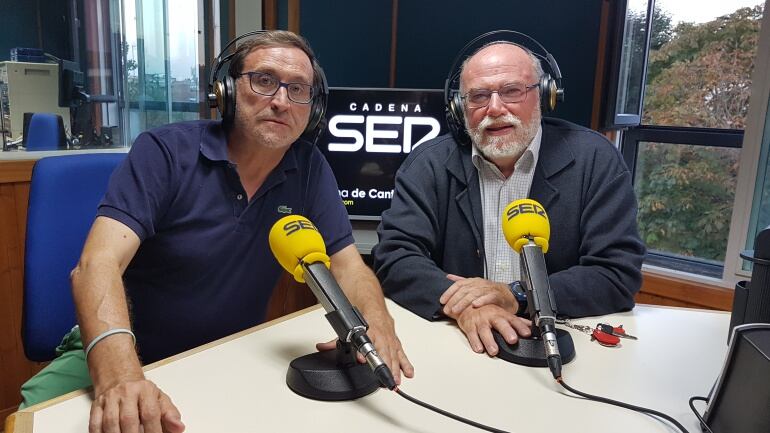 Jesús Manuel Zaballa y Javier Puente en el estudio de la Ventana de Cantabria 