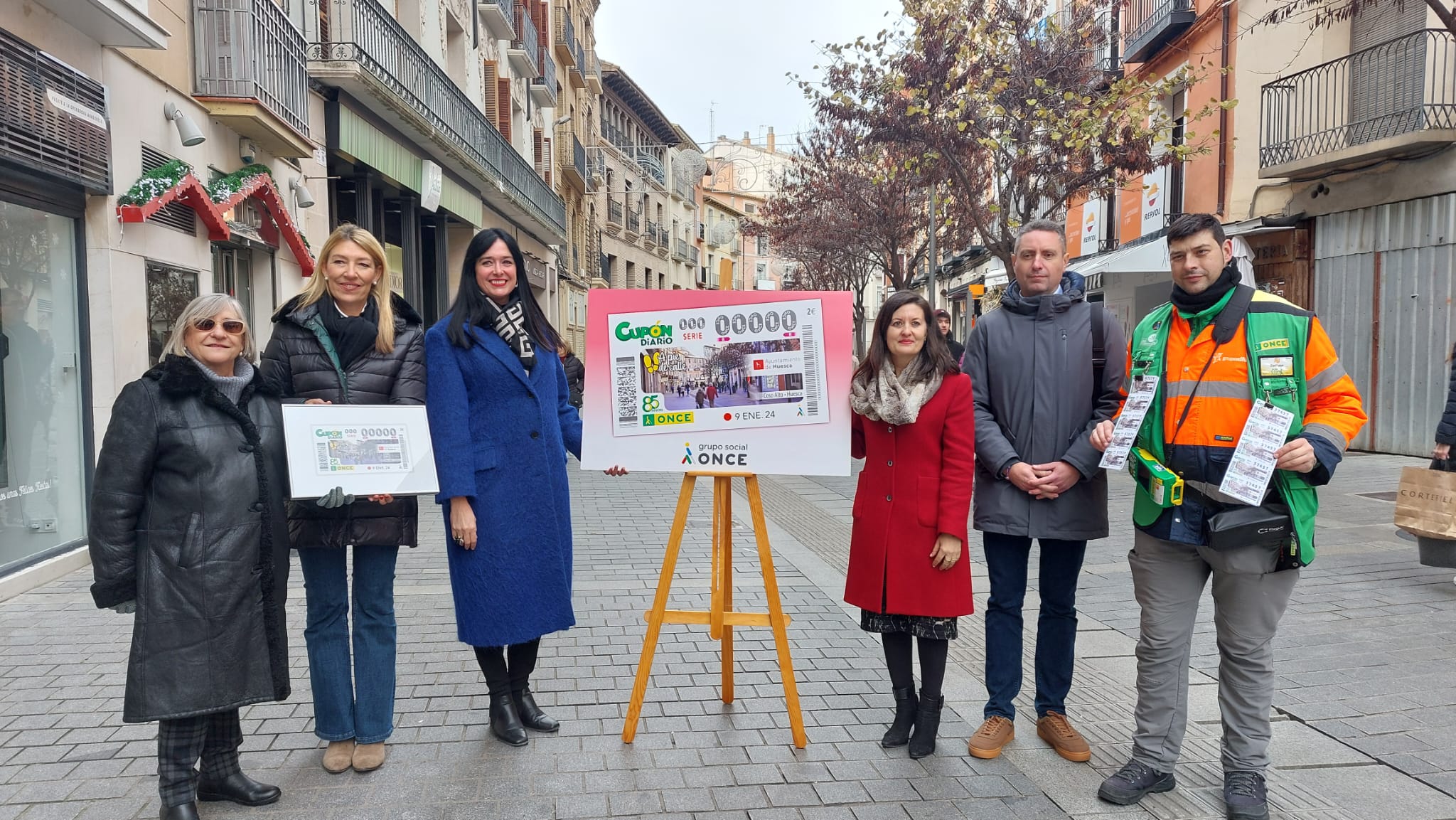 Cupón de la ONCE con la imagen del Coso Alto de Huesca