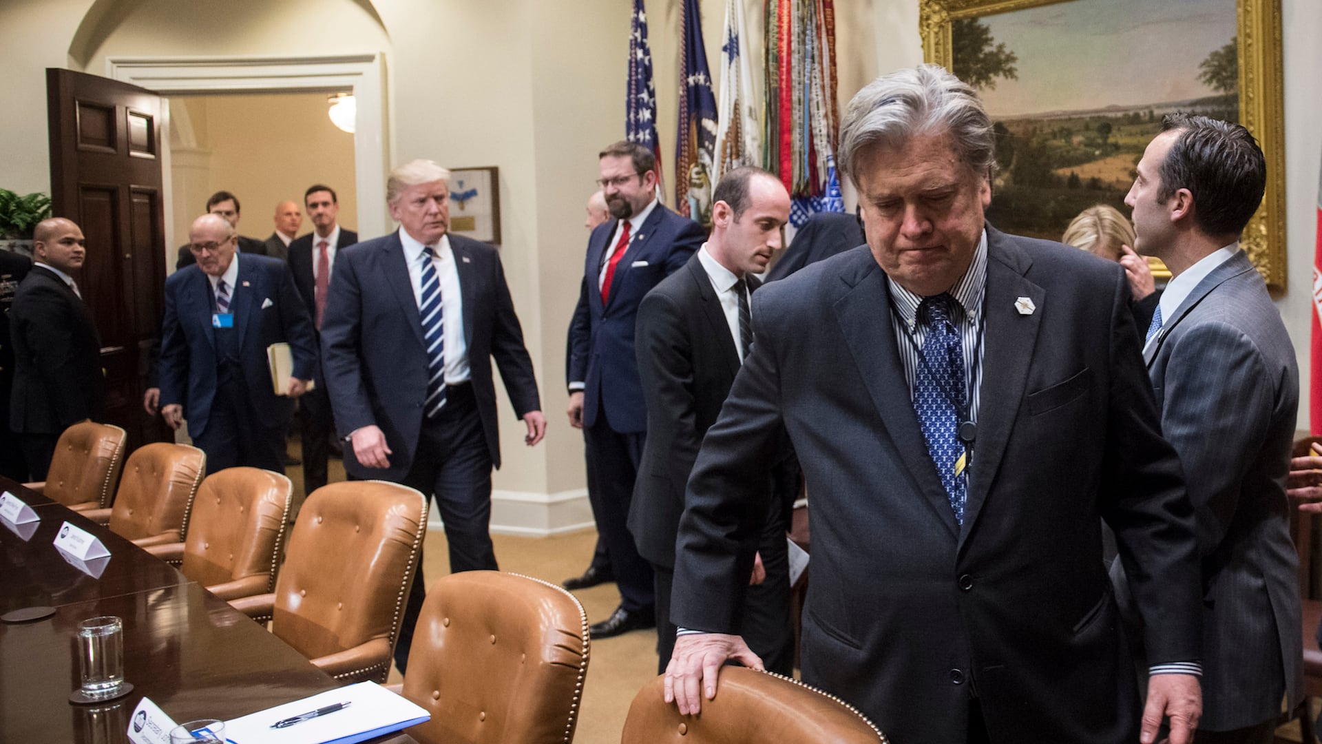 Steve Bannon en la Sala Roosevelt de la Casa Blanca en Washington, en 2017.