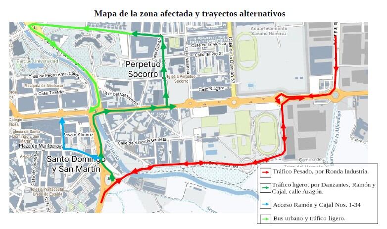 Mapa de la zona afectada.