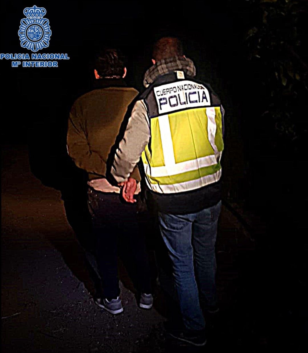 Momento de la detención del preso buscado en Gran Canaria. 