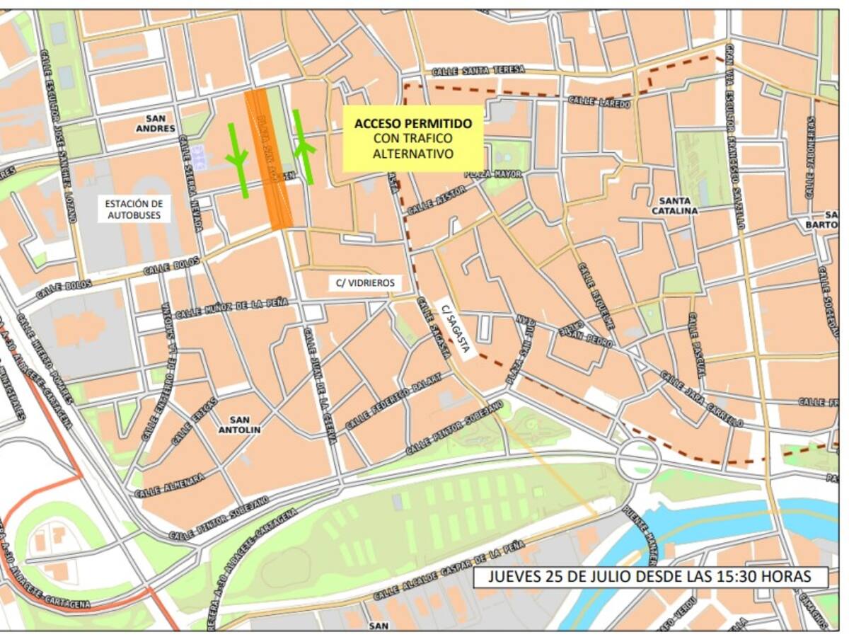 Las obras del Corredor Verde de San Andrés arrancan su fase final aprovechando el descenso del tráfico y de la actividad en estos días