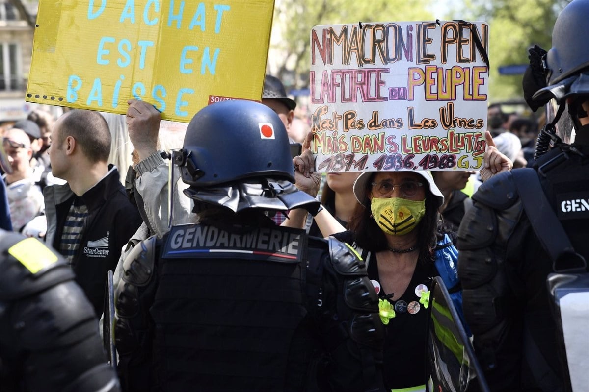 Manifestación contra la extrema derecha y Marine Le Pen en París,