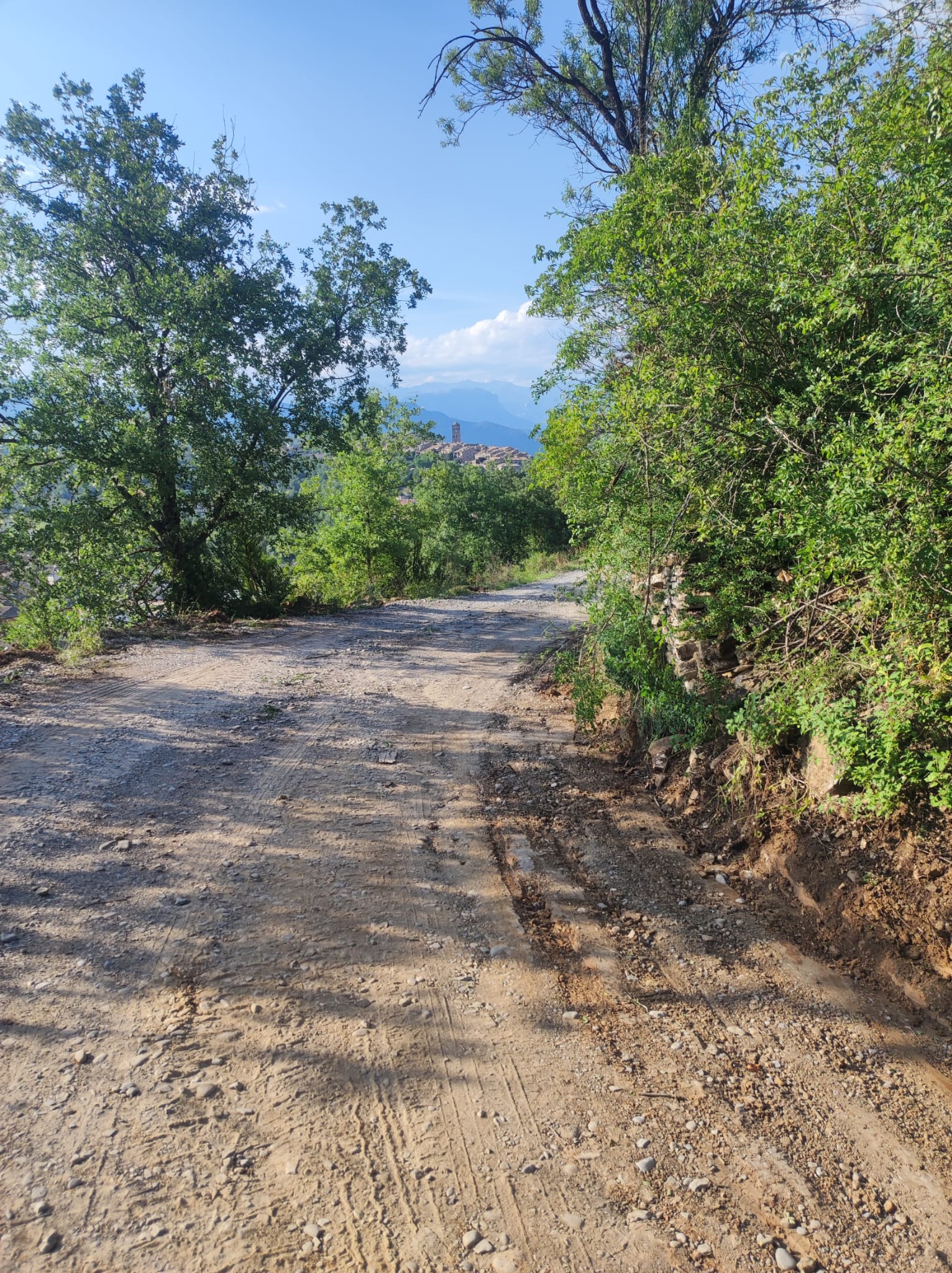 Uno de los caminos municipales afectados en la provincia de Huesca