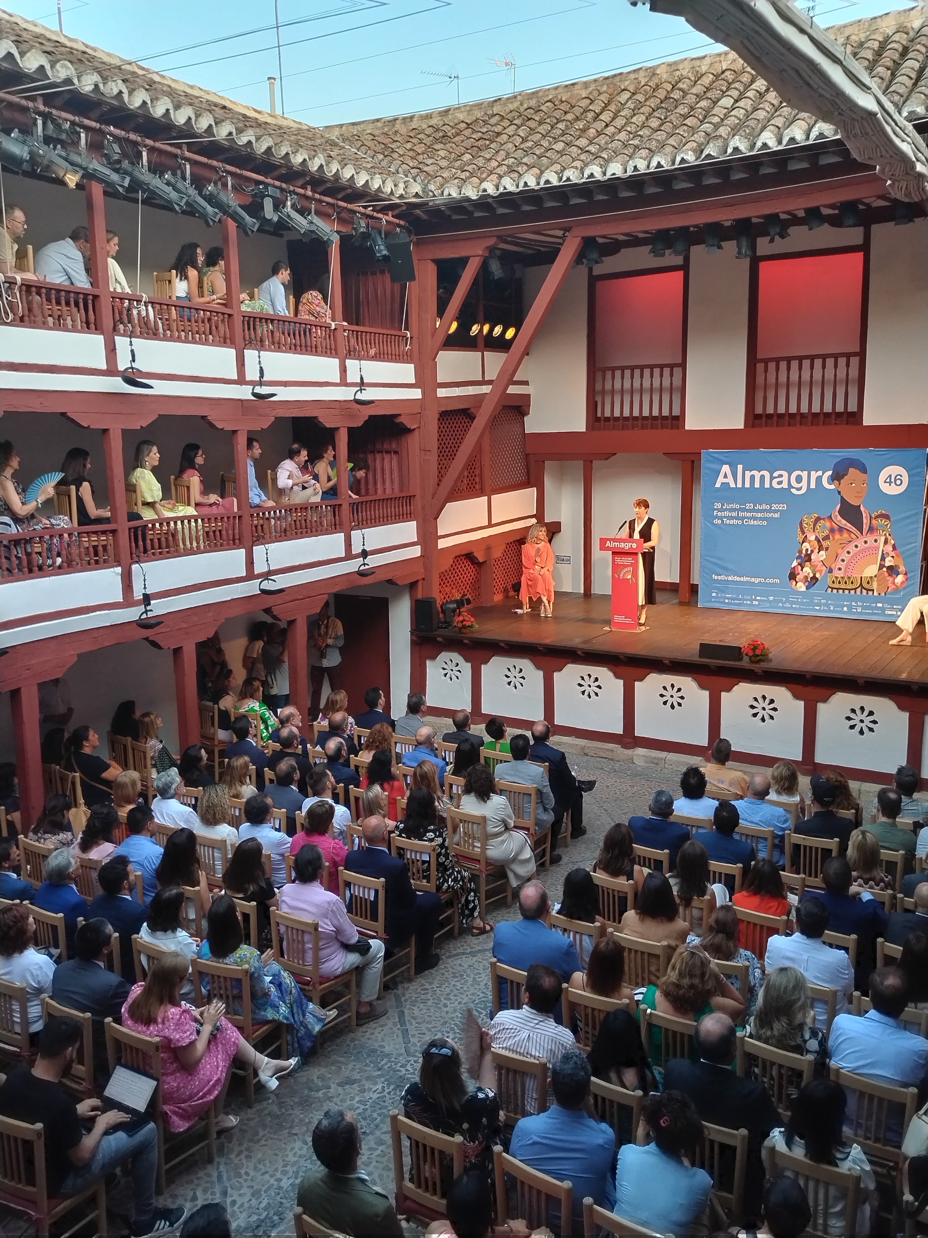 Blanca Portillo tras recibir el Premio Corral de Comedias en la 46 edición del Festival Internacional de Teatro Clásico de Almagro