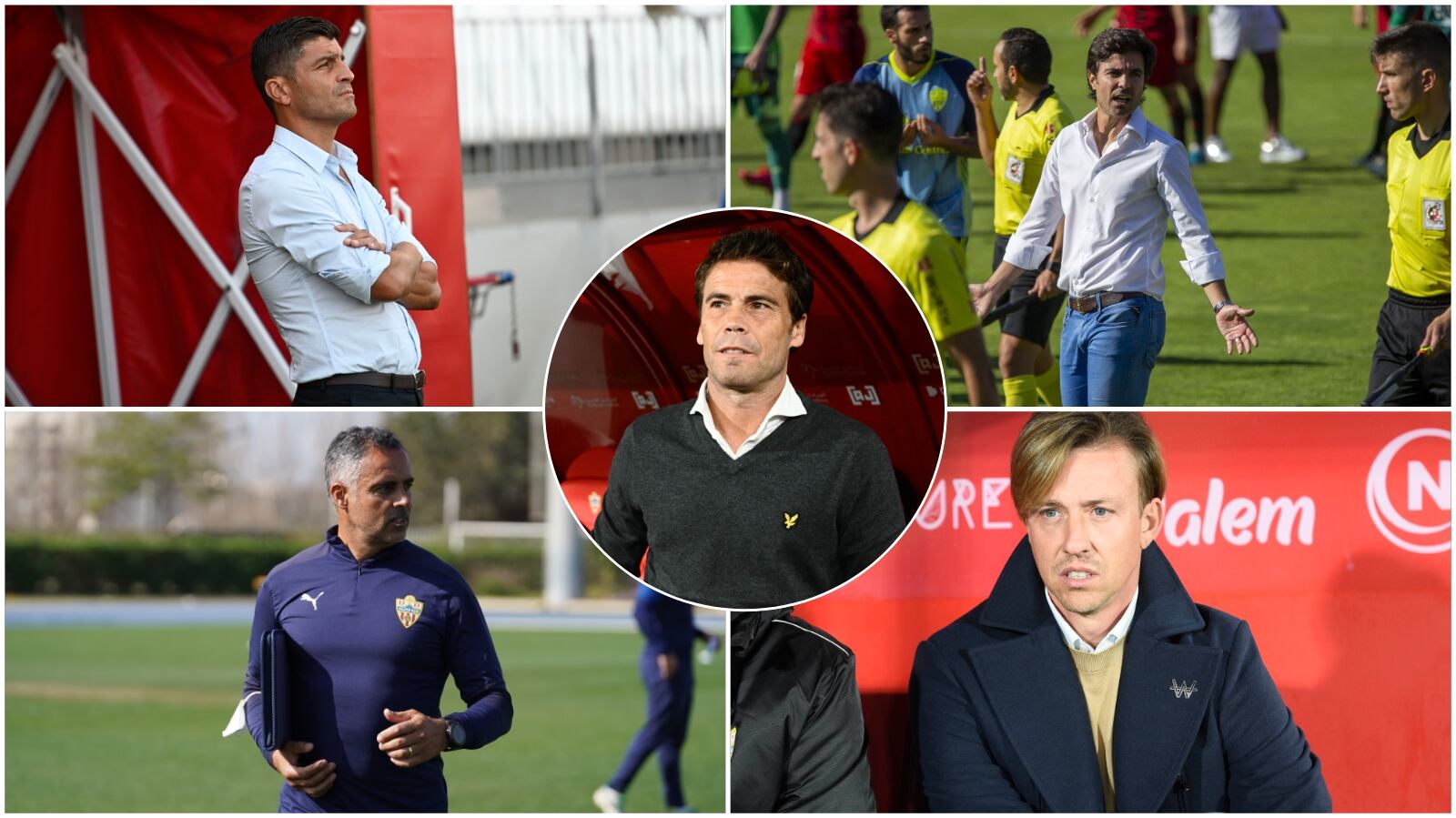 Los cinco entrenadores que han pasado por el Almería de Turki.