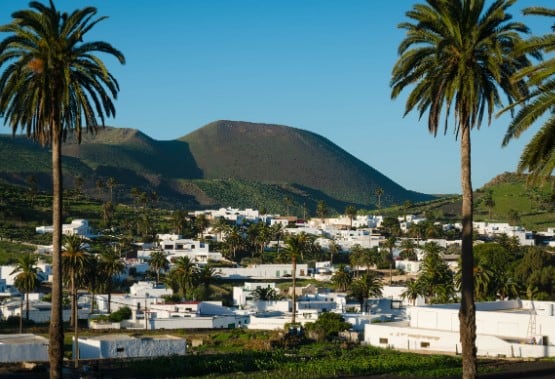 Vista de Haría, en el norte de Lanzarote.