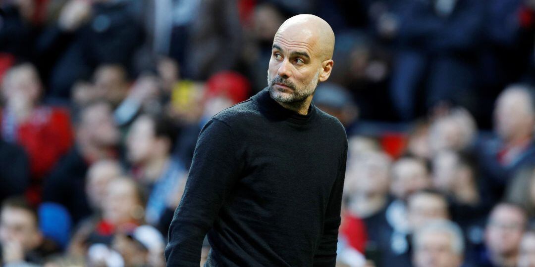 Pep Guardiola, durante el último encuentro de Premier disputado