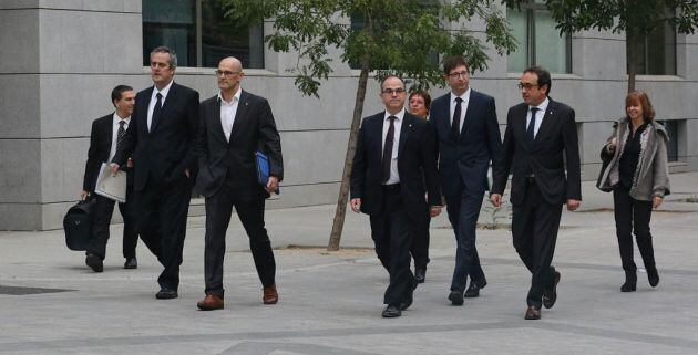 Rull, Forn, Romeva, Turull y Borras llegan a la Audiencia Nacional para declarar