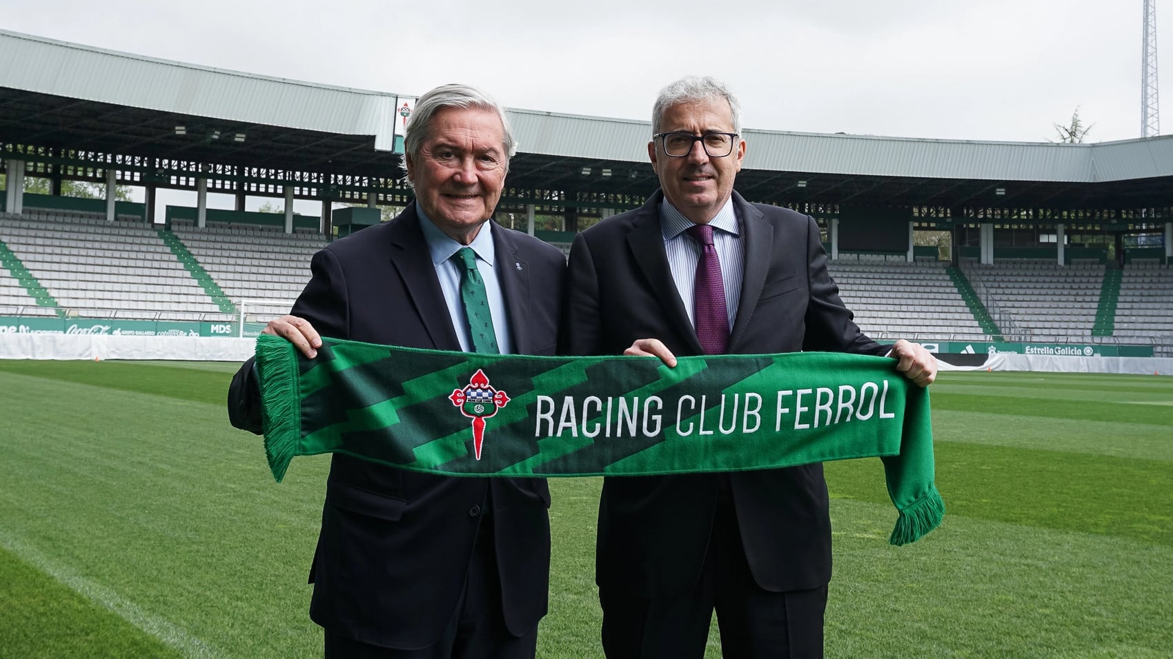 Ansede y Ortega, este jueves en A Malata (foto: Racing Club Ferrol)