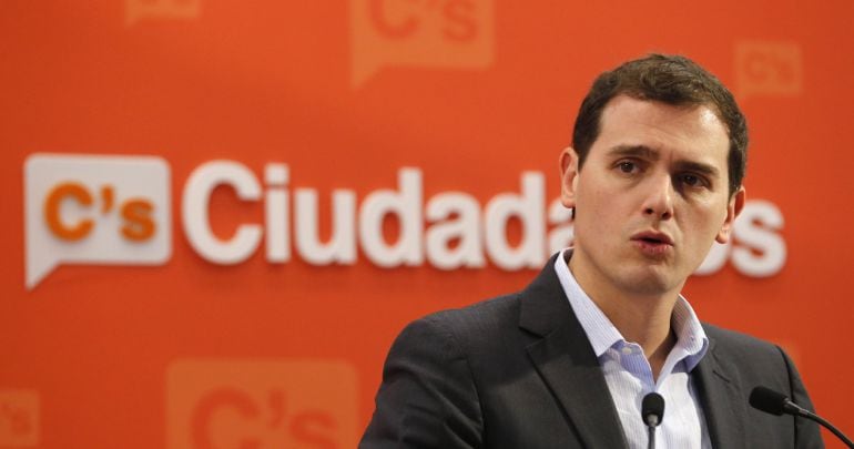 GRA095. MADRID, 07032016.- El presidente de Ciudadanos, Albert Rivera, durante la rueda de prensa que ha ofrecido hoy tras la reunión de la Ejecutiva nacional del partido. EFEMariscal