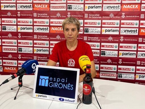 Laura Antoja, a la roda de premsa després del primer entrenament de l&#039;Uni Girona.