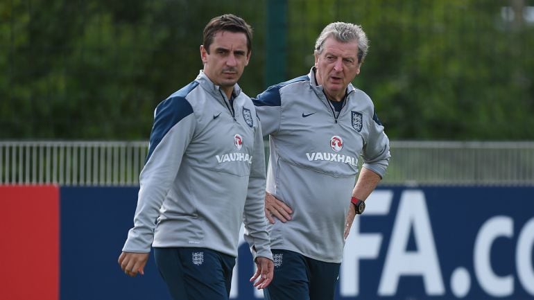 Gary Neville y Roy Hodgson