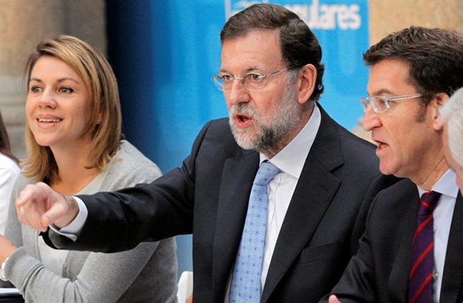 Mariano Rajoy, durante la reunión del Comité Ejecutivo Nacional de su partido, en Santiago