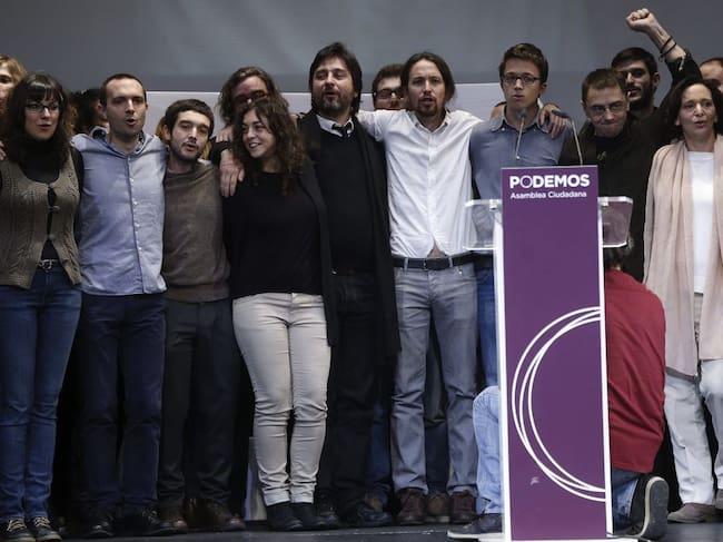 El acto de clausura de la Asamblea Ciudadana en la que se dio a conocer la dirección de Podemos en noviembre de 2014