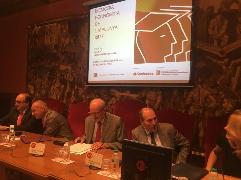 Imatge de la presentació de la memòria econòmica a la Cambra de Comerç de Girona
