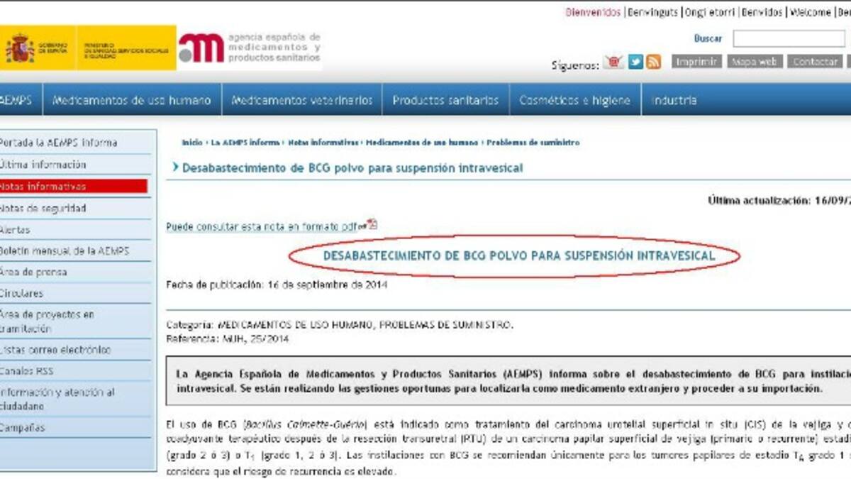 Los enfermos canarios de cáncer de vejiga, preocupados por la falta de tratamiento