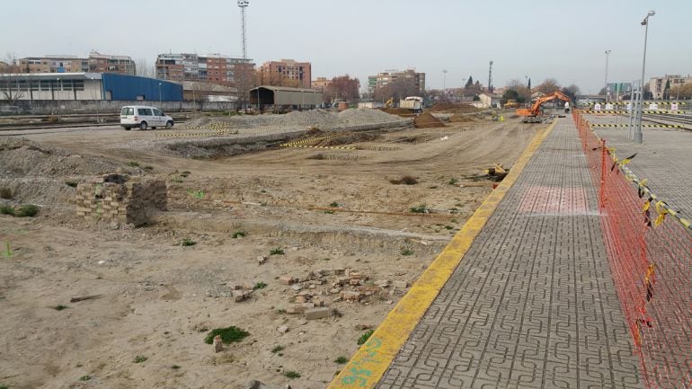 Obras del AVE en la estación de Granada