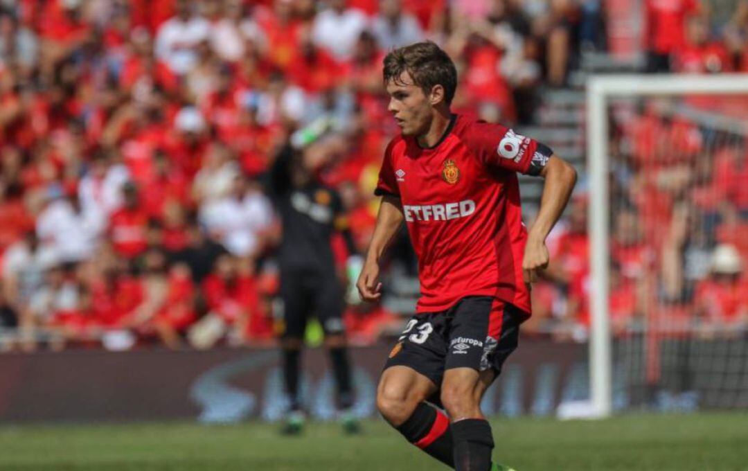 Febas durante un partido con el Mallorca