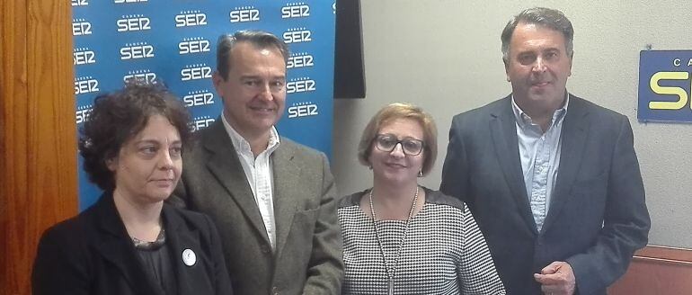 De izquierda a derecha, Gloria Elizo (Podemos), Agustín Conde (PP), Guadalupe Martín (PSOE), y Ramón Molinary (C´s)