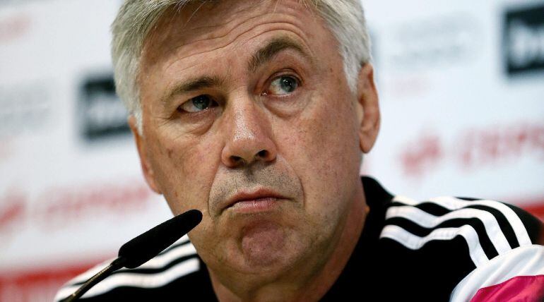 Ancelotti, en la sala de prensa