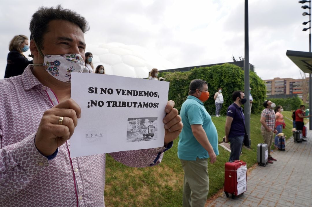 Protestas de los responsables de las agencias de viajes durante la pandemia