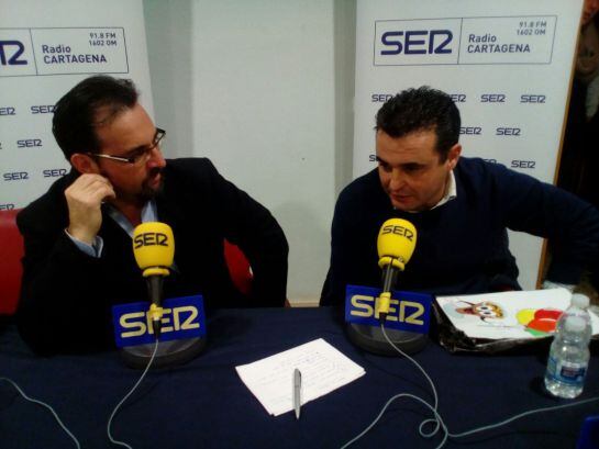 Miguel Meroño con Juan Luis Martínez, presidente de la Comisión de Fiestas del Albujón