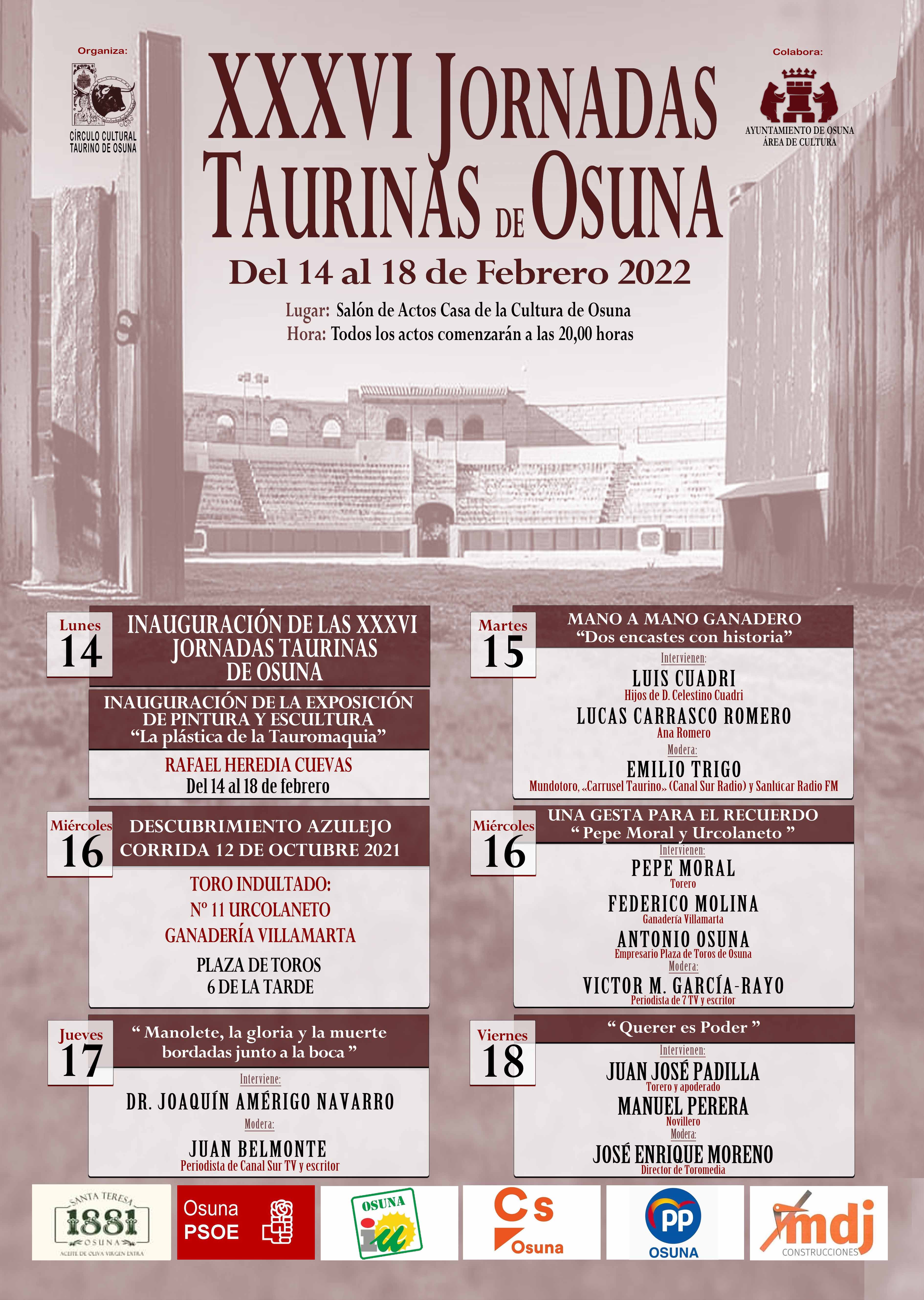 Cartel de las XXXVI Jornadas Taurinas de Osuna