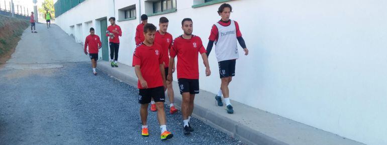 Jugadores del Toledo a la finalización de un entrenamiento 