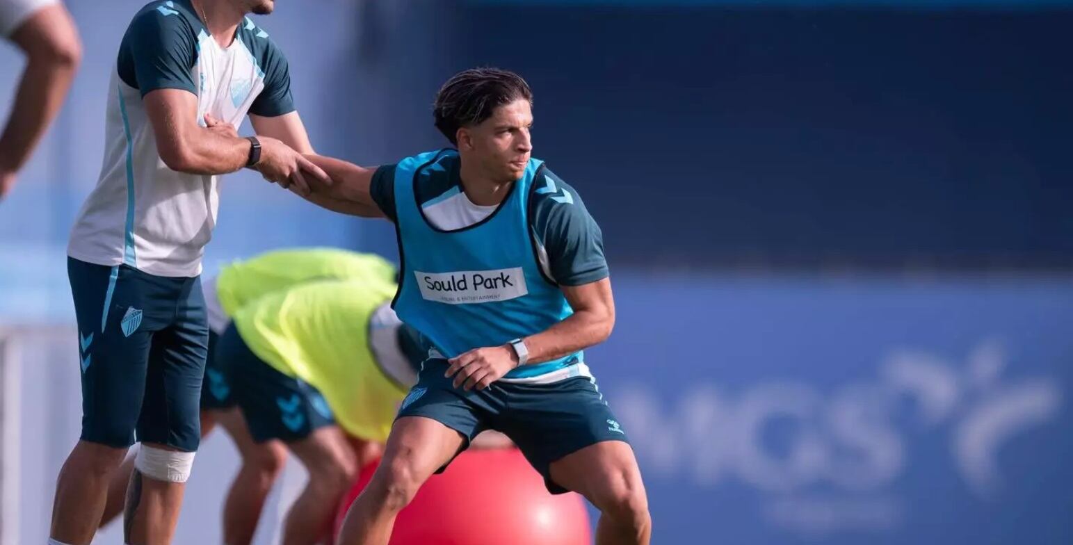 Haitam, durante el entrenamiento del miércoles