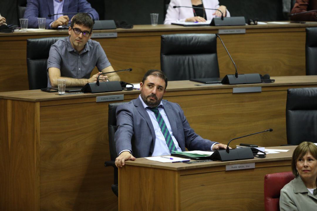 Unai Hualde (Geroa Bai), presidente del Parlamento de Navarra, durante la sesión de constitución del Legislativo foral el pasado 19 de junio.