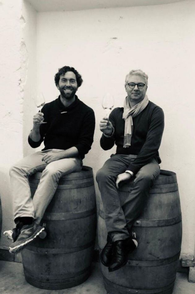 Alejandro Muchada y David Léclapart, en la bodega de ambos