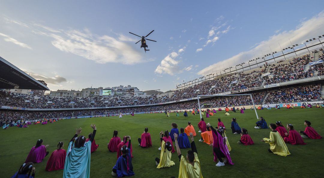 Acto de recepción de Reyes Magos en el Estadio Heliodoro Rodríguez López en 2017