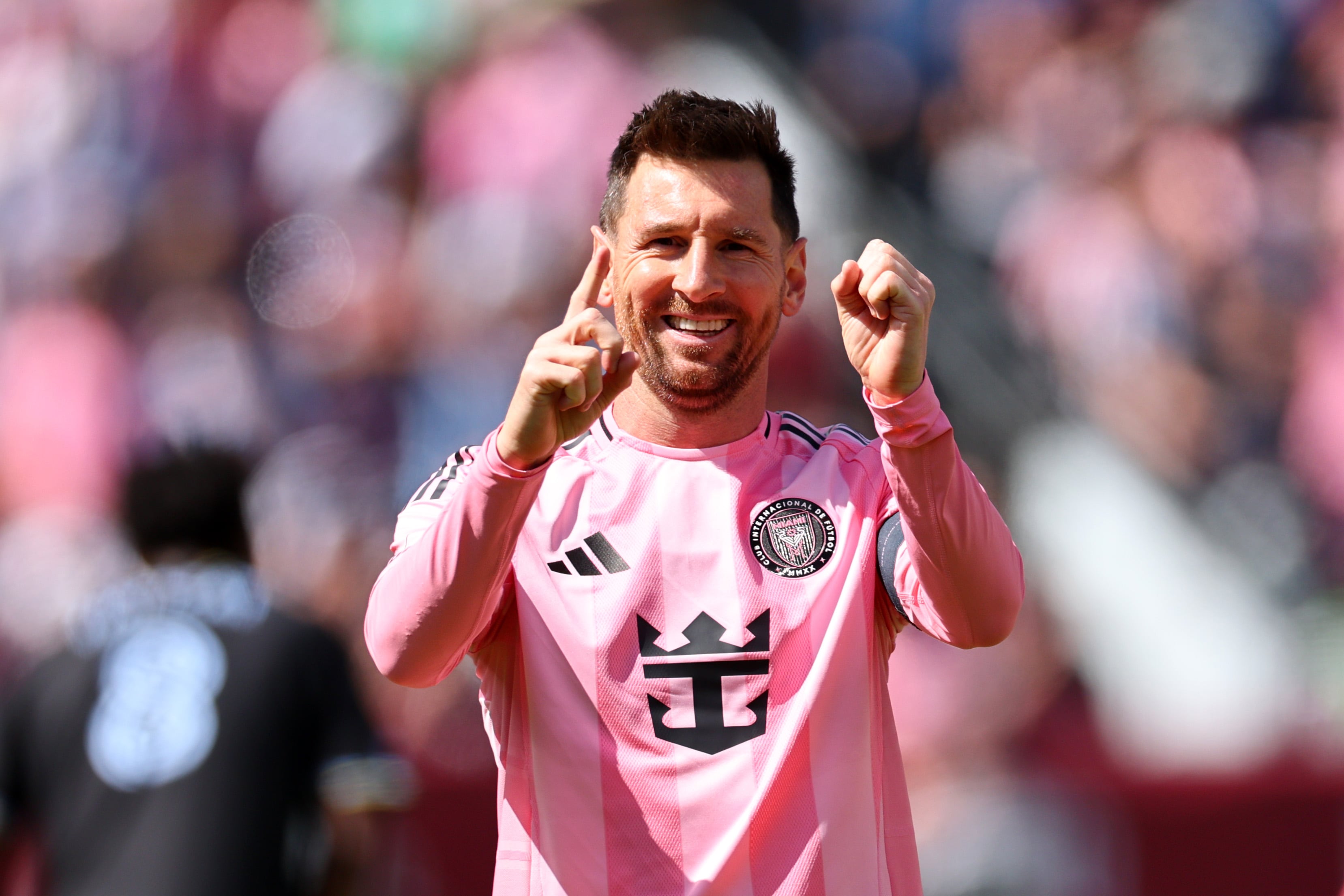 Leo Messi celebrando su doblete contra el Colorado Rapids