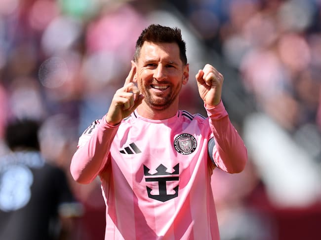 Leo Messi celebrando su doblete contra el Colorado Rapids