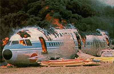 El avión terminó envuelto en llamas tras el accidente ocurrido poco después de las diez de la mañana el 13 de septiembre de 1982