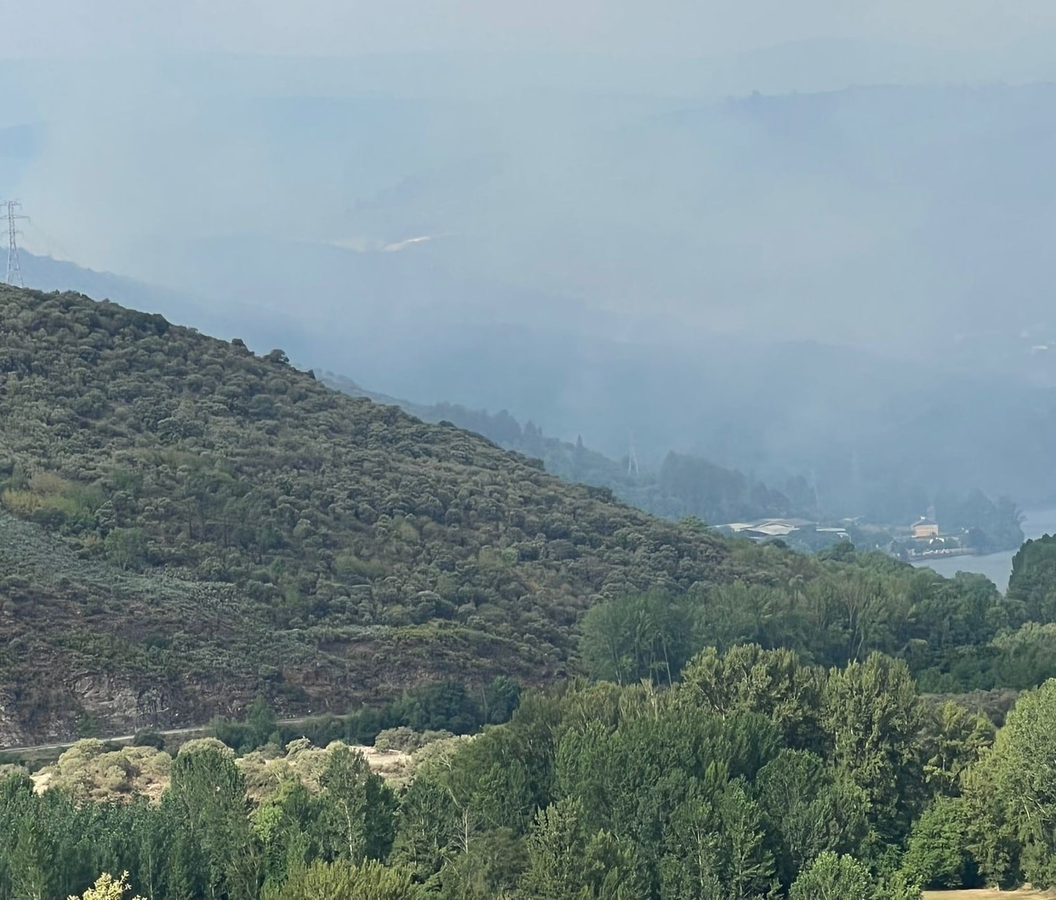 EL incendio gallego visto desde Puente