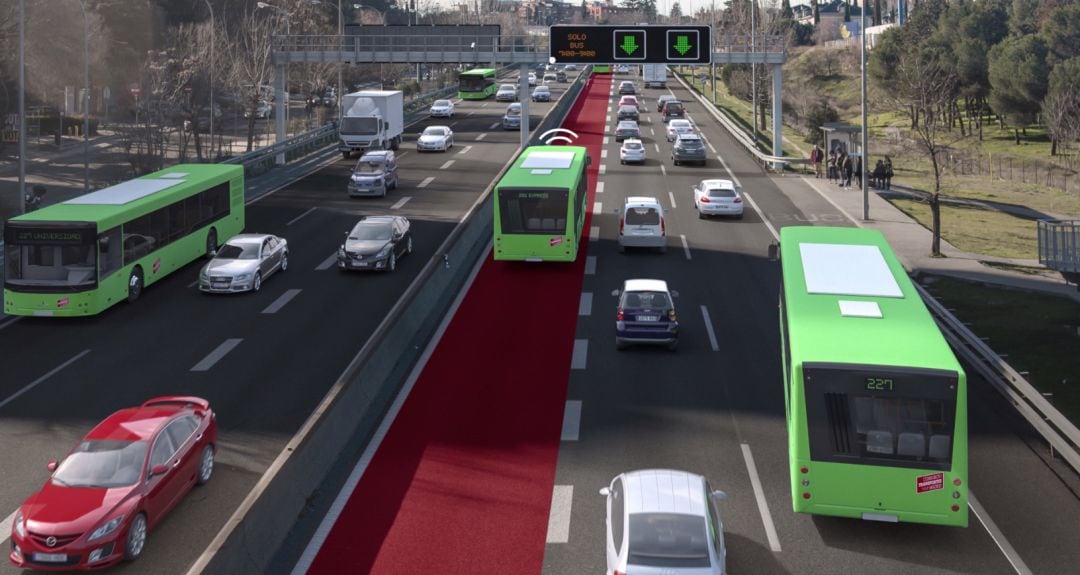 Simulación del futuro carril Bus-VAO en la A-2.