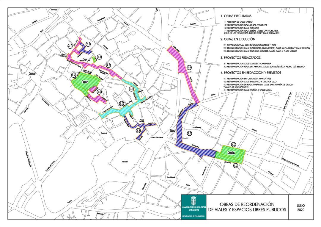 Planificación de obras de reurbanización en el centro de Jerez anunciada este martes por la alcaldesa Mamen Sánchez